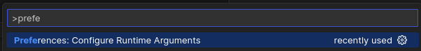 Preferences: Configure Runtime Arguments
